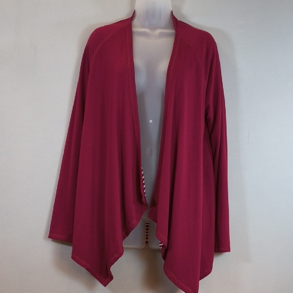 41 Hawthorn Potina Draped Open Front Cardigan Sweater Red Size M